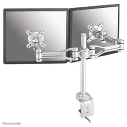 Neomounts FPMA-D1030D - Mounting kit - full-motion - for 2 LCD displays - silver - screen size: 10"-24" - clamp mountable, desk-mountable