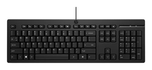 HP 125 - Keyboard - full size - USB - UK - black (pack of 12)