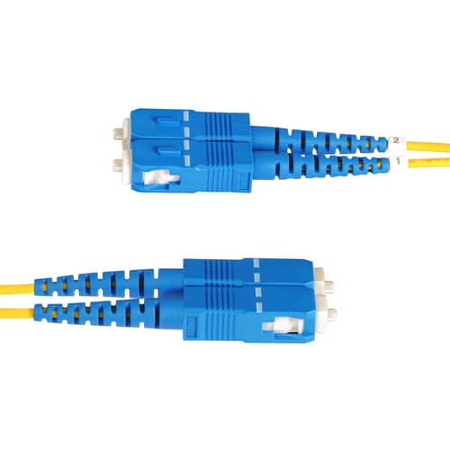 StarTech.com 15m (50ft) LC to SC (UPC) OS2 Single Mode Duplex Fiber Optic Cable, 9/125�m, Laser Optimized, 10G, Bend Insensitive, Low Insertion Loss - LSZH Fiber Patch Cord (SMLCSC-OS2-15M) - Patch cable - LC/UPC single-mode (M) to SC/UPC single-mode (M) - 15 m - 2 mm - fibre optic - duplex - 9 / 125 micron - OS1/OS2 - halogen-free, passive - yellow — view 5