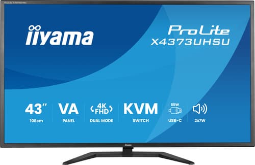 iiyama ProLite X4373UHSU-B2 - LED monitor - 43" (42.5" viewable) - 3840 x 2160 4K @ 60 Hz - VA - 450 cd/m� - 4000:1 - HDR10 - 3 ms - 2xHDMI, DisplayPort - speakers - matte, black