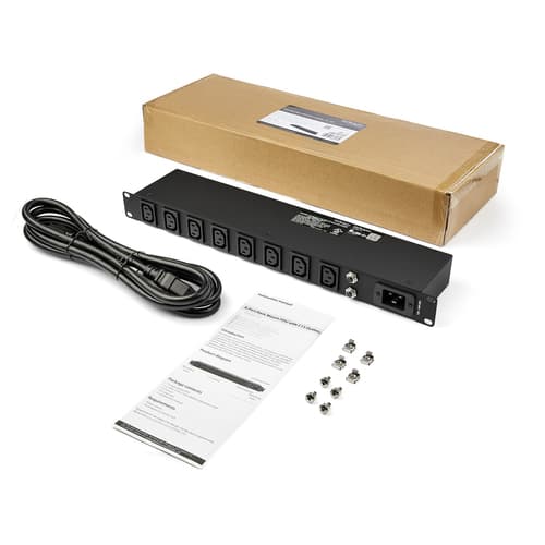 StarTech.com 8-Port Rack-Mount PDU with C13 Outlets - 16 A - 10 ft. Power Cord (BS 1363) - 1U - Power distribution unit (rack-mountable) - AC 110-240 V - 3120 VA - 1-phase - input: IEC 60320 C20 16A - output connectors: 8 (power IEC 60320 C13) - 1U - 19" — view 5