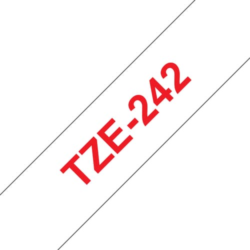 Brother TZe-242 - Standard adhesive - red on white - Roll (1.8 cm x 8 m) 1 cassette(s) laminated tape - for Brother PT-D600, P-Touch PT-1880, D450, D800, E310, E550, E800, P900, P950
