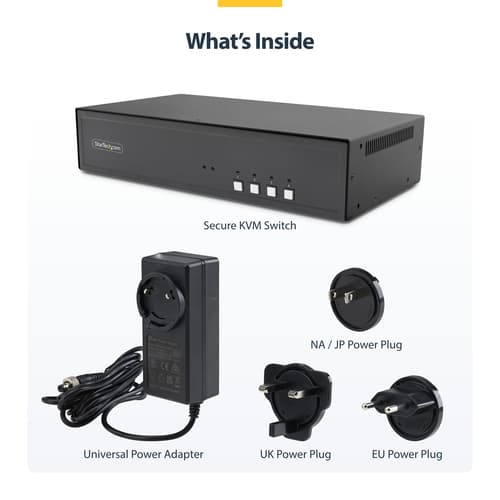 StarTech.com - KVM switch - secure - 4 x KVM port(s) - 1 local user - desktop - TAA Compliant — view 10