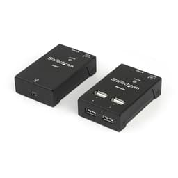 StarTech.com 4-Port USB 2.0 Extender - 165ft (50m) USB Over Cat5/Cat6 Extender - Compact USB 2.0 Over Ethernet Extender (USB2004EXTV) - USB extender - USB 2.0 - over CAT 5/6 - 4 ports - up to 50 m - for P/N: SVA5N3NEUA