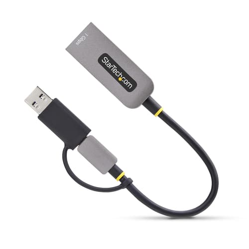 StarTech.com USB-C to Ethernet Adapter w/USB-A Adapter, Realtek RTL8153B - Network adapter - USB-C 3.2 Gen 1 - Gigabit Ethernet - space grey — view 10