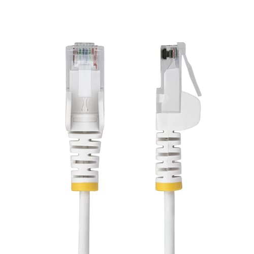 StarTech.com - Patch cable - RJ-45 (M) to RJ-45 (M) - 3.6 mm - UTP - CAT 5/5e/6 - IEEE 802.3bt - halogen-free, snagless, straight - white — view 3