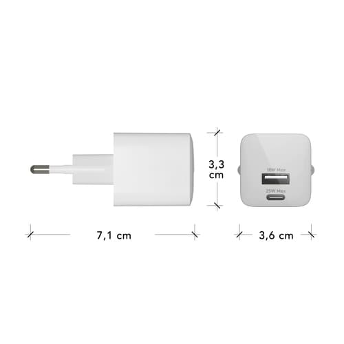 rchargPro-EUWallChargerUSBC25W+USBA18W-W — view 6