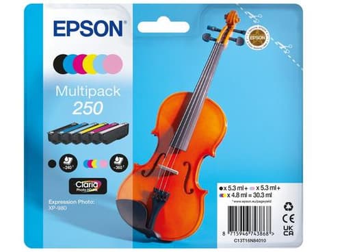 Epson 250 Multipack - 6-pack - black, yellow, cyan, magenta, light cyan, light magenta - original - ink cartridge