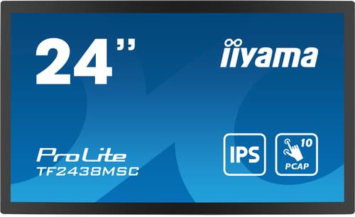 iiyama ProLite TF2438MSC-B1 - LED monitor - 24" (23.8" viewable) - open frame - touchscreen - 1920 x 1080 Full HD (1080p) - IPS - 600 cd/m� - 1000:1 - 5 ms - HDMI, DisplayPort - speakers - black, matte