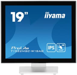 iiyama ProLite T1932MSC-W1SAG - LCD monitor - 19" - touchscreen - 1280 x 1024 - IPS - 250 cd/m� - 1000:1 - 14 ms - HDMI, VGA, DisplayPort - speakers - matt white
