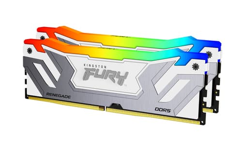 Kingston FURY Renegade RGB - DDR5 - kit - 48 GB: 2 x 24 GB - DIMM 288-pin - 4200 MT/s / PC5-67200 - CL40 - 1.45 V - unbuffered - on-die ECC - white & silver