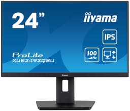 iiyama ProLite XUB2492QSU-B1 - LED monitor - 24" (23.8" viewable) - 2560 x 1440 WQHD @ 100 Hz - IPS - 300 cd/m� - 1000:1 - 0.5 ms - HDMI, DisplayPort - speakers - black, matte