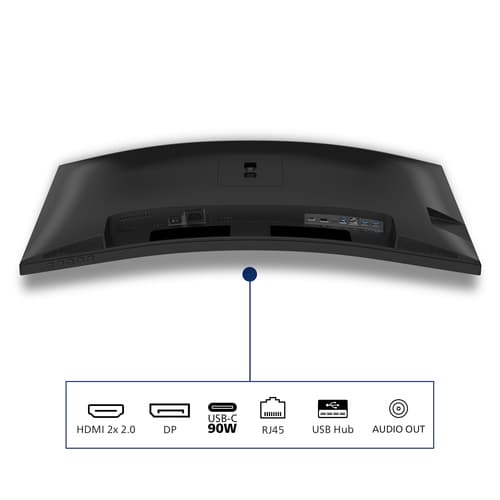 Philips 34B2U3600C - 3000 Series - LED monitor - curved - 34" - 3440 x 1440 WQHD @ 120 Hz - VA - 3500:1 - HDMI, DisplayPort, USB-C - speakers - textured black — view 7