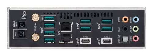 ASUS Pro WS WRX80E-SAGE SE WIFI - Motherboard - extended ATX - Socket sWRX8 - AMD WRX80 Chipset - USB-C Gen 2x2, USB-C Gen2, USB 3.2 Gen 2, USB 3.2 Gen 1 - 2 x 10 Gigabit LAN, Wi-Fi 6, Bluetooth - HD Audio (8-channel) — view 7