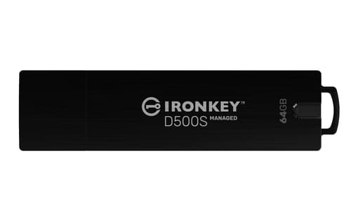 Kingston IronKey D500SM - USB flash drive - encrypted - 64 GB - USB 3.2 Gen 1 - TAA Compliant — view 1