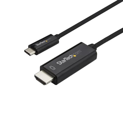 StarTech.com 6ft (2m) USB C to HDMI Cable, 4K 60Hz USB Type C to HDMI 2.0 Video Adapter Cable, Thunderbolt 3 Compatible, Laptop to HDMI Monitor/Display, DP 1.2 Alt Mode HBR2 Cable, Black - 4K USB-C Video Cable (CDP2HD2MBNL) - Adapter cable - 24 pin USB-C male to HDMI male - 2 m - black - 4K60Hz (3840 x 2160) support - for P/N: TB4CDOCK
