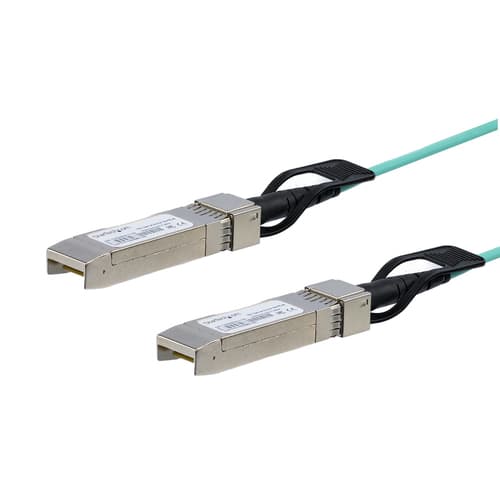 StarTech.com Cisco SFP-10G-AOC5M Compatible 5m/16.4ft 10G SFP+ to SFP+ Active Optical Fiber, 10Gbps SFP Plus/Mini GBIC/Transceiver Module Cable, Cisco Firepower ASR1000, 10GE SFP+ Cable - Lifetime Warranty (SFP10GAOC5M) - 10GBase direct attach cable - SFP+ latched to SFP+ latched - 5 m - fibre optic - SFF-8431/SFF-8432 - active - black - for P/N: PEX10GSFP