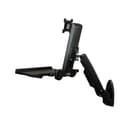 StarTech.com Wall Mount Workstation, Articulating Full Motion Standing Desk with Ergonomic Height Adjustable Monitor & Keyboard Tray Arm, Mouse & Scanner Holders, For Single VESA Display