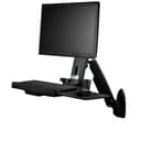 StarTech.com Wall Mount Workstation, Articulating Full Motion Standing Desk with Ergonomic Height Adjustable Monitor & Keyboard Tray Arm, Mouse & Scanner Holders, For Single VESA Display