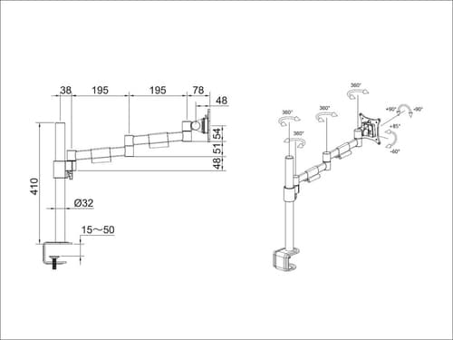 *Non Cancellable/Non Returnable (NCNR)* DESKMOUNT OFFICELINE SINGLE II BL — view 6