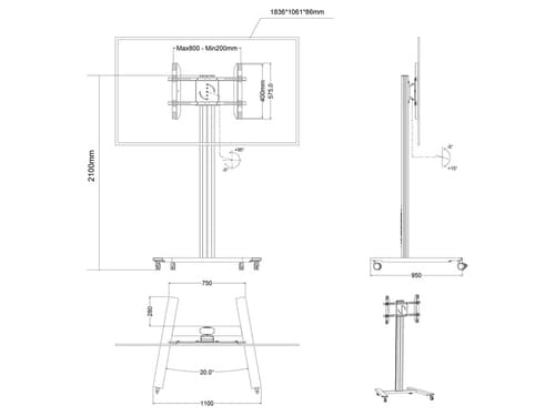 *Non Cancellable/Non Returnable (NCNR)* DISPLAY STAND 210 HD SINGLE SILVER — view 15