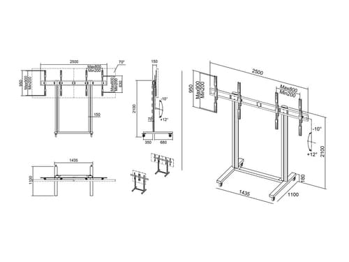 *Non Cancellable/Non Returnable (NCNR)* STAND 210 DUAL SCREEN 50-77 BLACK — view 7