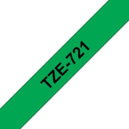 Brother TZe-721 - Black on green - Roll (0.9 cm x 8 m) 1 cassette(s) laminated tape - for Brother PT-D210, D600, H110, H200, P-Touch PT-1005, E310, H107, P-Touch Cube Plus PT-P710