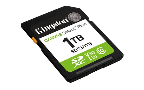 Kingston Canvas Select Plus - Flash memory card - 1 TB - Video Class V30 / UHS-I U3 / Class10 - SDXC UHS-I — view 3