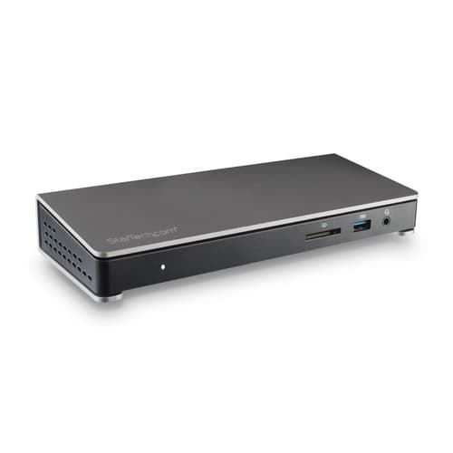 StarTech.com Thunderbolt 3 Dock, Dual Monitor 4K 60Hz TB3 Laptop Docking Station with DisplayPort, 85W Power Delivery Charging, 6-Port USB 3.0 Hub, SD 4.0 Reader, GbE, Audio, Windows & Mac - 85W PD TB3 Dock (TB3DOCK2DPPU) - Docking station - Thunderbolt 3 - DP - 1GbE - 180 Watt — view 2