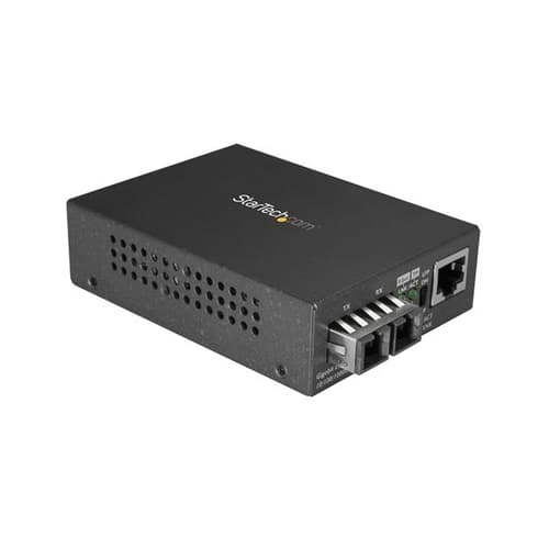 StarTech.com Multimode SC Fiber Media Converter for 10/100/1000 Network, 550m Range, Gigabit Ethernet, 850nm, Full Duplex Gigabit Ethernet Media Converter, Fiber Optic Media Converter - Ethernet Over Fiber (MCMGBSCMM055) - Fibre media converter - 1GbE - over fibre optic - 1000Base-SX, 100Base-TX, 1000Base-T - RJ-45 / SC multi-mode - up to 550 km - 850 nm