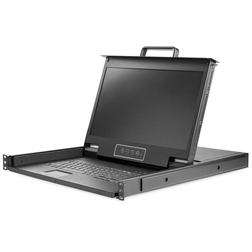 StarTech.com Rackmount KVM Console HD 1080p, Single Port VGA KVM with 17" LCD Monitor for Server Rack, Fully Featured 1U LCD KVM Drawer with Cables & Hardware, USB Support, 50,000 MTBF - 17in. LCD KVM Console (RKCONS17HD) - KVM console with KVM switch - 1 ports - USB - 17.3" - rack-mountable - 1920 x 1080 Full HD (1080p) @ 60 Hz - 300 cd/m� - 800:1 - VGA - black - 1U