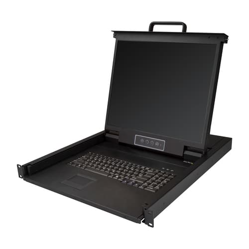 StarTech.com Rackmount KVM Console, Single Port VGA KVM with 19" LCD Monitor for Server Rack, Fully Featured Universal 1U LCD KVM Drawer with Cables & Hardware, USB Support, 50,000 MTBF - LCD KVM Concole Drawer (RKCONS1901) - KVM console - USB - 19" - rack-mountable - 1280 x 1024 - 250 cd/m� - 1000:1 - VGA - black - 1U
