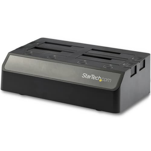 StarTech.com 4-Bay USB 3.1 to SATA Hard Drive Docking Station, 10Gbps USB Hard Drive Dock, External 2.53.5 SATA III (6Gbps) SSDHDD Docking Station, Hot-Swap Hard Drive Bay - Dual 60mm Fans, Top-Loading - Storage enclosure - 2.5" / 3.5" shared - SATA 6Gb/s - USB 3.1 (Gen 2) - black