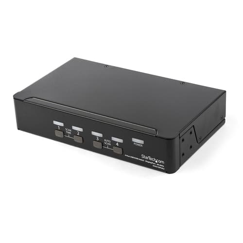 StarTech.com 4 Port DisplayPort KVM Switch, 4K 60Hz, Single Display, Dual Port UHD DP 1.2 USB KVM Switch with Integrated USB 2.0 Hub and Audio, Dell, HP, Apple, Lenovo, TAA Compliant - Keyboard/Video/Mouse Switch (SV431DPUA2) - KVM / audio switch - 4 x KVM / audio - 1 local user - desktop - AC 100 - 240 V