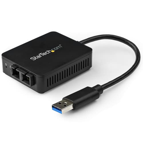 StarTech.com USB to Fiber Optic Converter - 1000Base-SX SC - MM - Windows / Mac / Linux - USB 3.0 Ethernet Adapter - Network Adapter (US1GA30SXSC) - Network adapter - USB 3.0 - 1000Base-SX - 850 nm - black