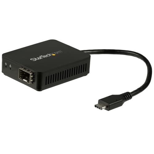 StarTech.com USB C to Fiber Optic Converter - Open SFP - 1000BASE-SX/LX - Windows / Mac / Linux - USB Ethernet Adapter - USB Network Adapter (US1GC30SFP) - Network adapter - USB-C - 1000Base-LX/1000Base-SX x 1 - black