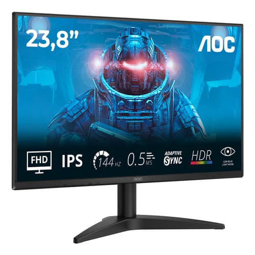 AOC 24B36X - LED monitor - 24" (23.8" viewable) - 1920 x 1080 Full HD (1080p) @ 144 kHz - IPS - 1500:1 - HDR10 - 0.5 ms - HDMI, DisplayPort - black — view 3