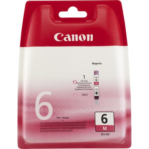 Canon BCI-6 M - 4707A002 - 1 x Magenta - Ink tank - For BJS820, i990,99XX, PIXMA IP3000,IP4000,iP5000,iP6000,iP8500,MP750,MP760,MP780