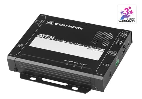 ATEN VE816R 4K HDMI HDBaseT Receiver with Scaler - Video/audio/infrared/serial extender - receiver - HDBaseT - up to 150 m - for VanCryst VM1600A, VM3200