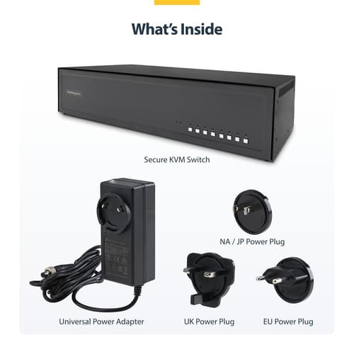 StarTech.com - KVM / audio / USB switch - 8 x KVM / audio / USB - 1 local user - desktop - TAA Compliant — view 9