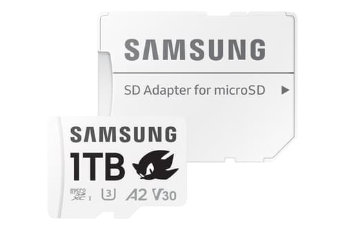 Samsung PRO Plus MB-MD1T0SA - Sonic the Hedgehog flash memory card (microSDXC to SD adapter included) - 1 TB - A2 / Video Class V30 / UHS-I U3 - microSDXC UHS-I - white — view 5
