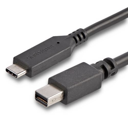 StarTech.com 6ft / 2m USB-C to Mini DisplayPort Cable - 4K 60Hz - Black - USB 3.1 Type C to mDP Adapter (CDP2MDPMM6B) - Adapter cable - 24 pin USB-C (M) to Mini DisplayPort (M) - USB 3.1 / Thunderbolt 3 / DisplayPort 1.2 - 1.8 m - 4K60Hz (3840 x 2160) support - black