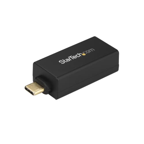 StarTech.com USB C to Gigabit Ethernet Adapter, 1Gbps NIC USB 3.0/USB 3.1 Type C Network Adapter, 1GbE USB-C to RJ45/LAN Port, Thunderbolt 3 Compatible, Windows, MacBook Pro, Chromebook - USB C to Ethernet (US1GC30DB) - Network adapter - USB-C - Gigabit Ethernet x 1 - black