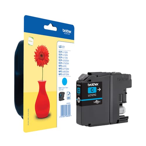 Brother LC121C - Cyan - original - ink cartridge - for Brother DCP-J100, J105, J132, J152, J552, J752, MFC-J245, J470, J650, J870 — view 6