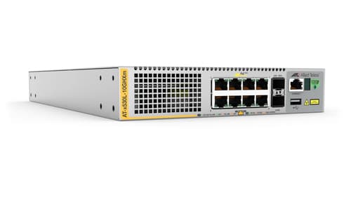 Allied Telesis AT X530L-10GHXM - Switch - L3 - Managed - 8 x 100/1000/2.5G/5G (PoE++) + 2 x 1 Gigabit / 10 Gigabit SFP+ (uplink) - rack-mountable - PoE++ (500 W) - for P/N: AT-BRKT-J24, AT-SP10LRA/I, AT-SP10TM, AT-SPLX10A, AT-SPLX40, AT-VT-KIT3