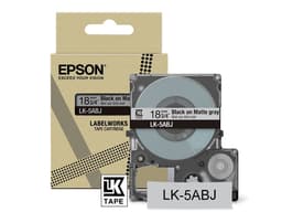 Epson LabelWorks LK-5ABJ - Matte - black on matte grey - Roll (1.8 cm x 8 m) 1 cassette(s) hanging box - tape - for LabelWorks LW-C410, LW-C610