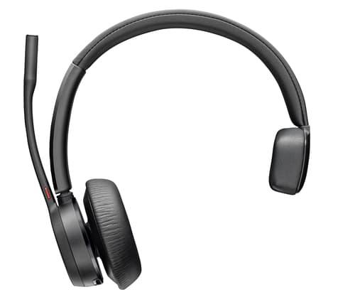 Poly Voyager 4310 - Headset - on-ear - Bluetooth - wireless, wired - USB-A - black - Certified for Microsoft Teams
