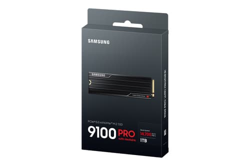Samsung 9100 PRO MZ-VAP1T0 - SSD - encrypted - 1 TB - with heatsink - internal - M.2 2280 - PCI Express 5.0 x4 (NVMe) - 256-bit AES - TCG Opal Encryption 2.0 - black — view 12