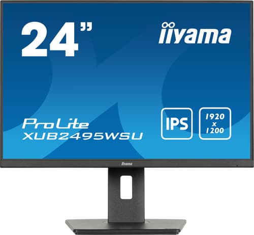 iiyama ProLite XUB2495WSU-B7 - LED monitor - 24" (24.1" viewable) - 1920 x 1200 WUXGA @ 75 Hz - IPS - 300 cd/m� - 1000:1 - 4 ms - HDMI, DisplayPort - speakers - black, matte