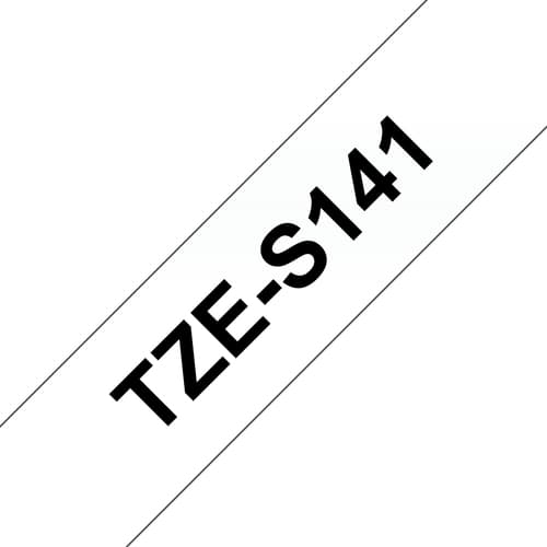 Brother TZe-S141 - Extra strength adhesive - black on clear - Roll (1.8 cm x 8 m) 1 cassette(s) laminated tape - for Brother PT-D600, P-Touch PT-D410, D450, D460, D610, D800, E310, E550, P900, P950
